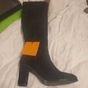Over the knee suede boots